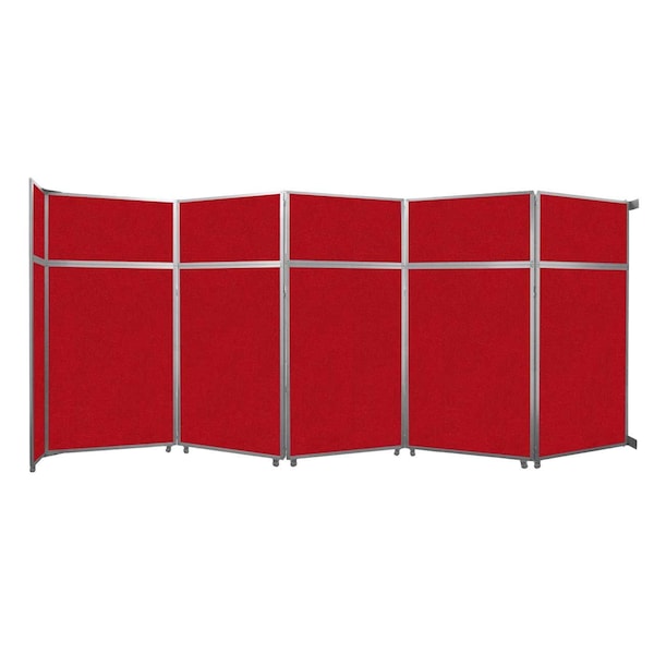 Operable Wall Folding Room Divider 19'6" x 8'5-1/4" Red Fabric